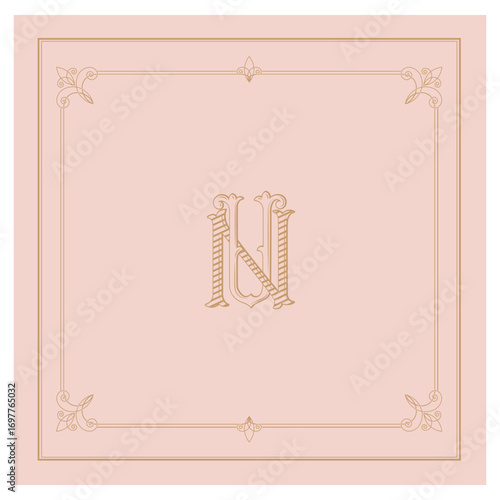 UN,NU, logo UN, Letter UN,  Monogram UN,Wedding Monogram, Wedding Logo, Logo Design , Monogram Vintage