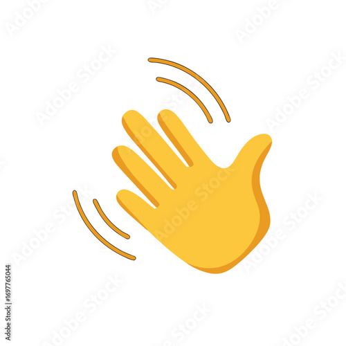 Waving hand vector flat icon. Isolated hello, hi, bye hand gesture emoji illustration .
