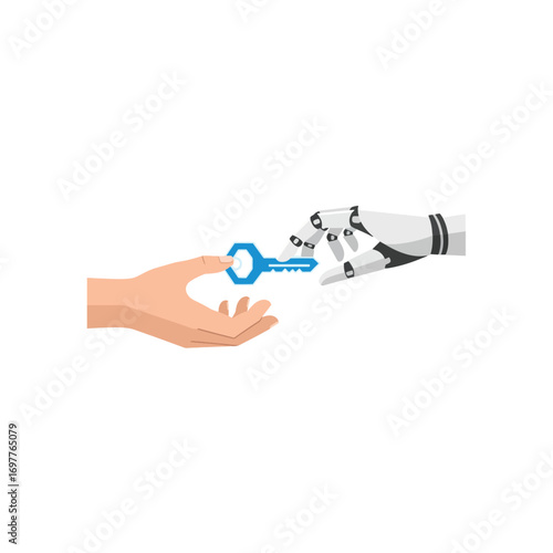 Robot AI robotics progress shows the evolution of intelligent management, an agreement for collaboration, cooperation and partnership with a cyborg operator