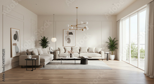 Wallpaper Mural Modern living room interior design with natural light Torontodigital.ca