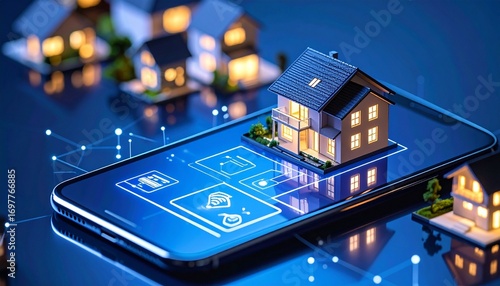 Smart home on smartphone screen
