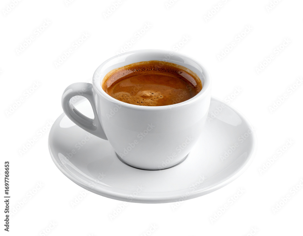 Fototapeta premium Elegant White Espresso Cup on Saucer