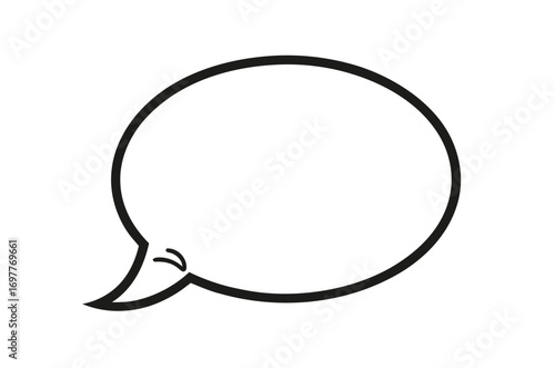 Speech bubble, speech balloon or chat bubble line art icon for apps and websites
