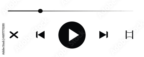 icon media music player in vector. modern playback of music application. multimedia navigation on smartphone device.