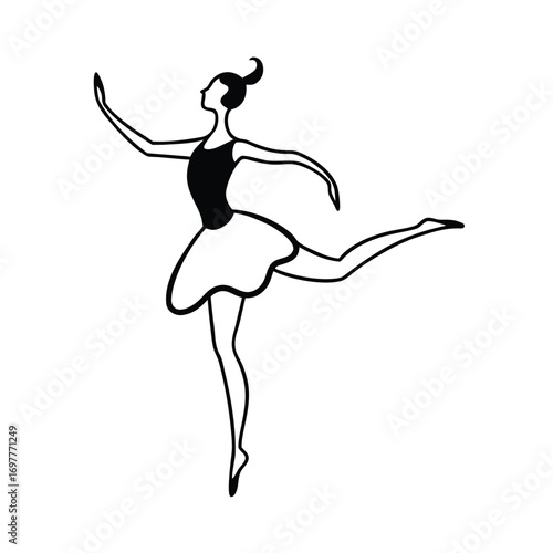 Elegant ballerina in a graceful dancing pose artistic illustration