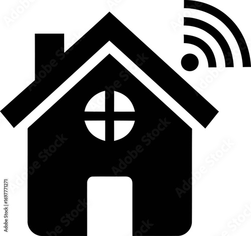Connected house icon for smart home technology