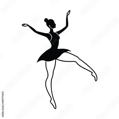 Elegant ballerina performing a graceful dance in a classic pose