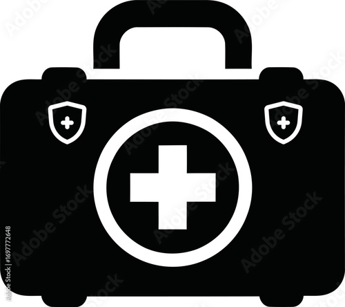 First aid kit medical emergency symbol illustration simple flat icon