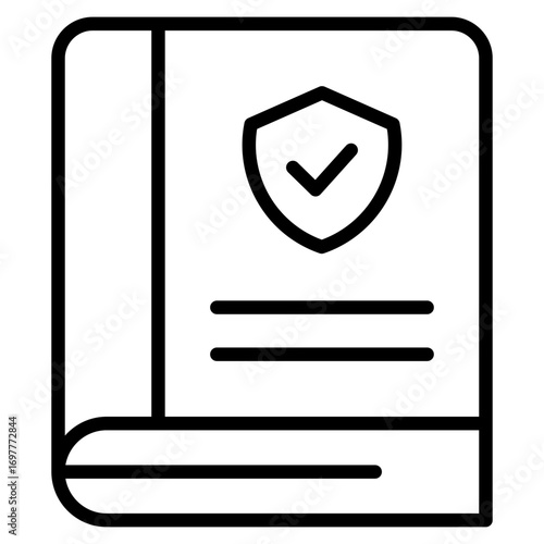 Policy Book Icon Element For Design