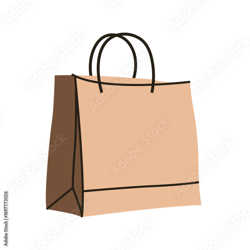 Brown kraft paper shopping bag for marketing and commerce designs
