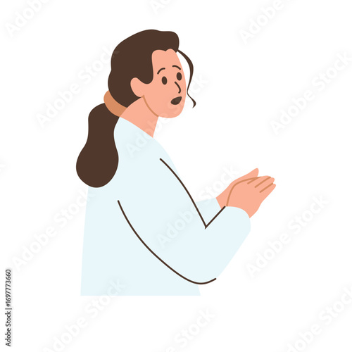 Illustration of an Veterinary Doctor and Nurse Explaining