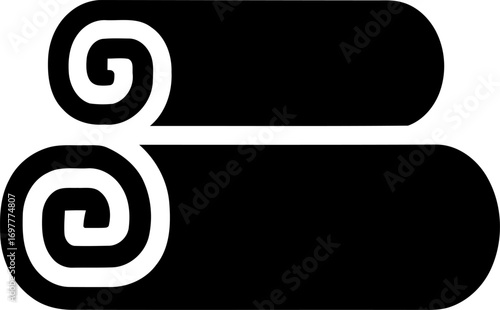 Simple rolled towels icon clean design