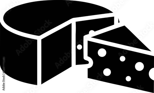 Simple cheese slice icon food graphic design element