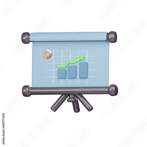 stock market chart, Business Presentation 3D Icon isolated on white background, 3D render