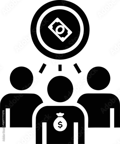 Money flow to group people investment finance business concept