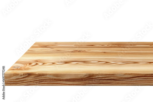 Light-brown wooden tabletop, edge view