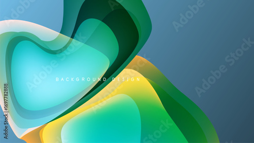 Abstract fluid shapes blend, creating vibrant gradients. Colors transition smoothly, evoking movement, energy, modern aesthetic.