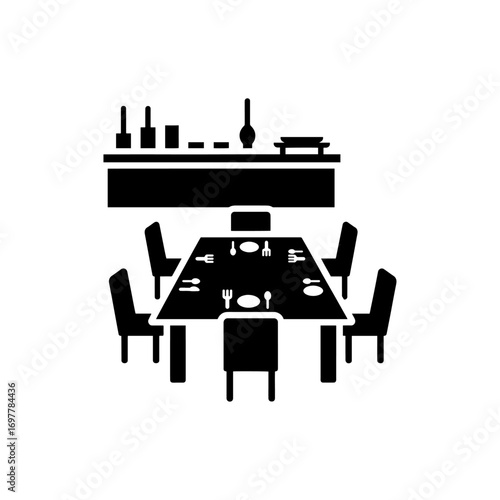Dining hall icon flat vector design.