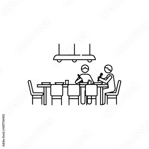 Dining hall icon flat vector design.