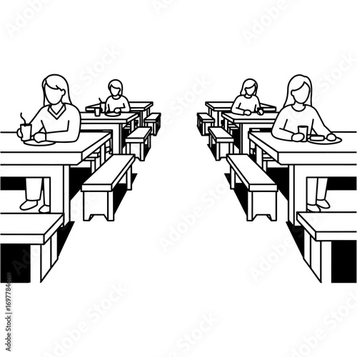 Dining hall icon flat vector design.