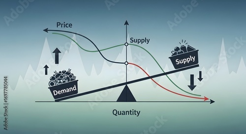 Supply and demand graph illustration