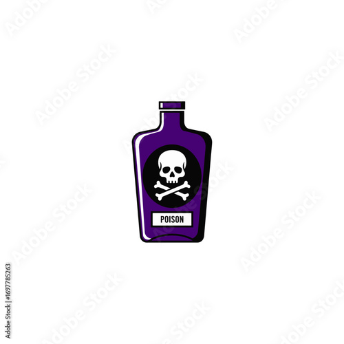 Poison logo icon flat vector design.