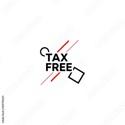 Tax free icon flat vector design.
