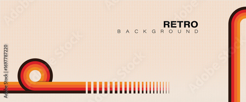 Retro abstract background template, isolated on white, vintage geometric pattern design, modern artistic vector with minimal lines and circles, decorative stylish backdrop illustration