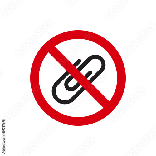 No paper clip warning sign vector template