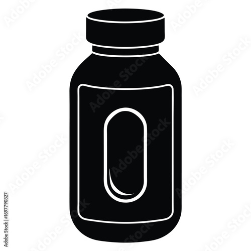 smart pill bottle vector icon
