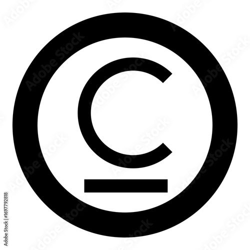 Som sign Kyrgyzstani currency symbol icon in circle round black color vector illustration image solid outline style