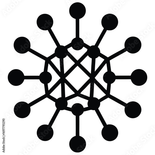 neural network diagram vector icon