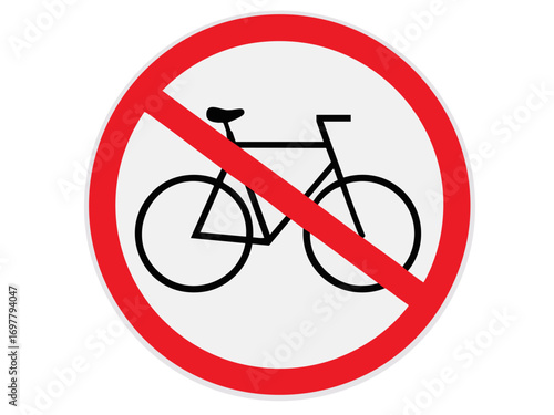 no cycle bike allowed on white background