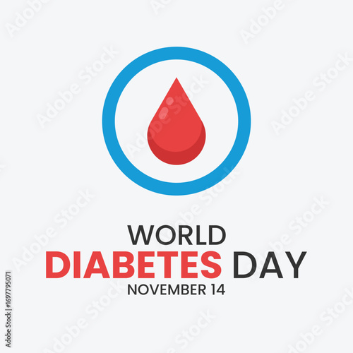 World Diabetes Day. November 14. World diabetic awareness day. Vector.