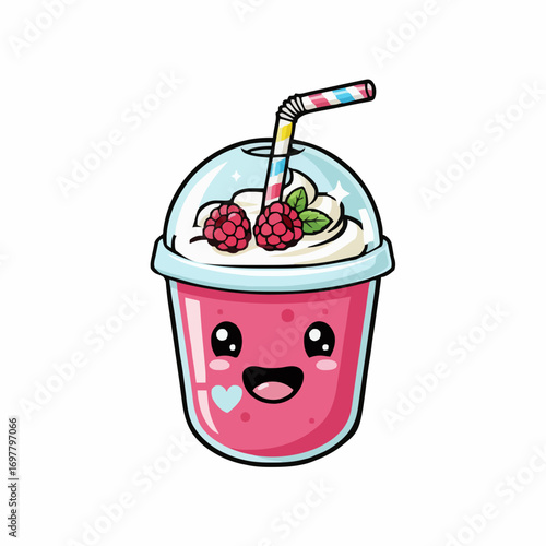 vector illustration of a smile smoothies cup
