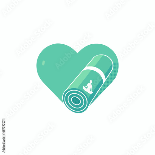 yoga mate in the green heart