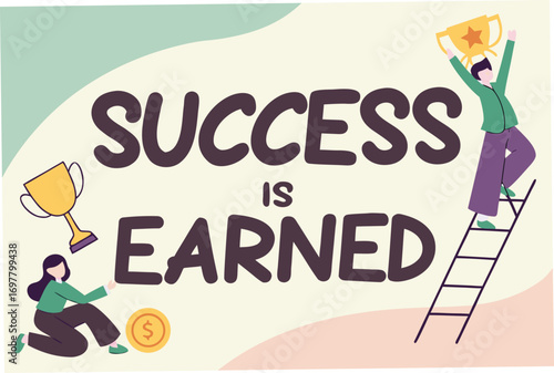 success is earned t shirt desing