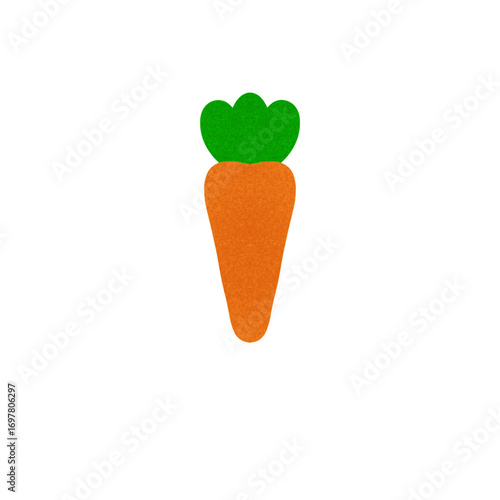 cartoon illustration with carrot and leaf design on white background