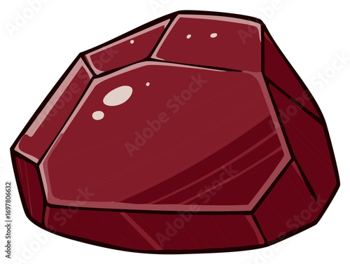 Vibrant red faceted gemstone illustration sparkling jewel precious stone graphic asset