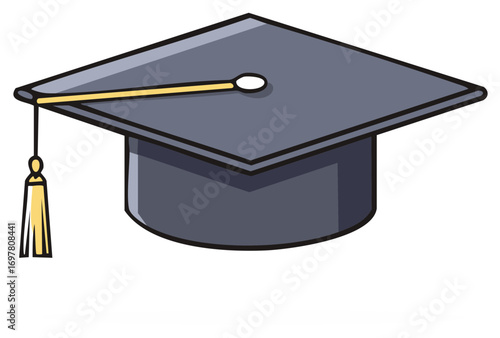 Stylized graduation cap illustration symbolizing academic achievement and educational success journey
