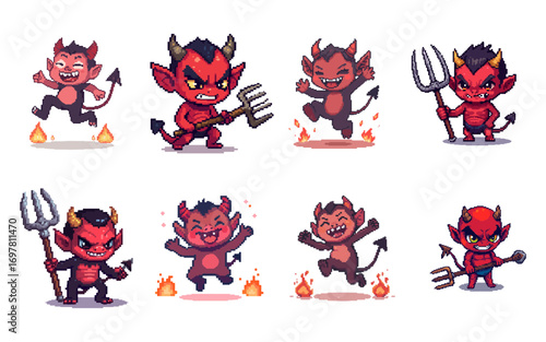 Red Demon Pixel Character Bundle