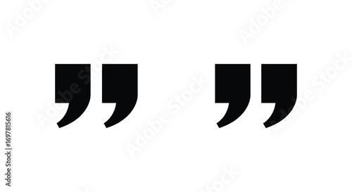 two black quotation marks on a white background