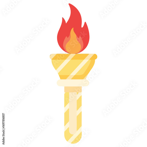 vector illustration of a flaming torch symbolizing liberty and remembrance for a Veterans Day ceremony.