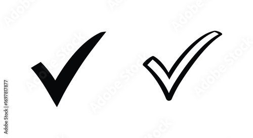 two check marks drawn in black ink side by side