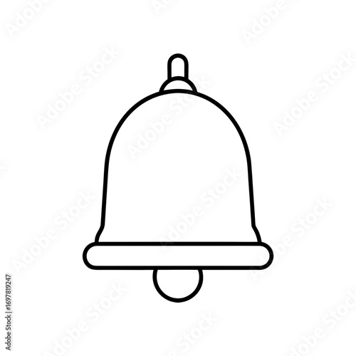 Simple outline drawing of a ringing bell on transparent background