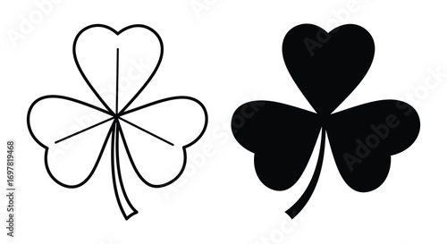 simple line art of two clovers side by side