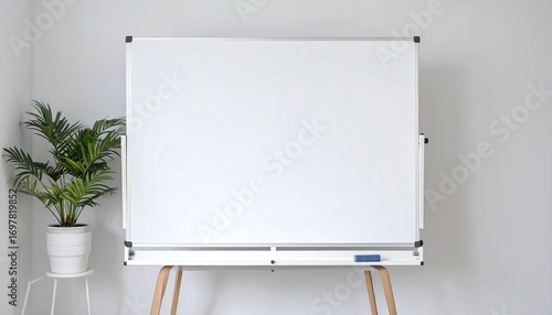 Blank whiteboard in modern room