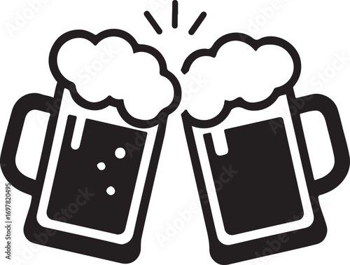 Oktoberfest Silhouette Vector.  Beer Festival German Celebration icon