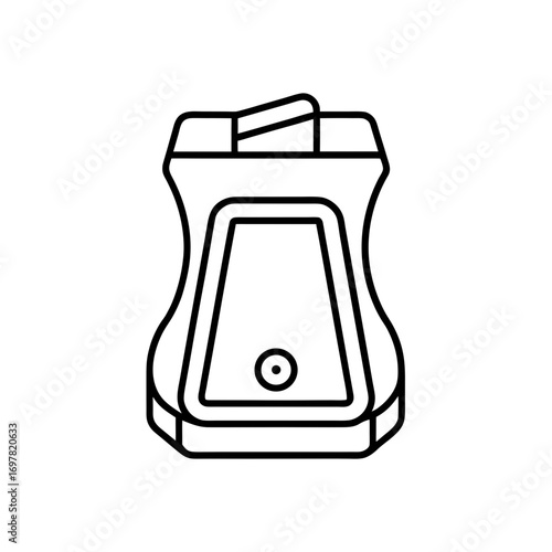 Outline illustration of a pencil sharpener on transparent background