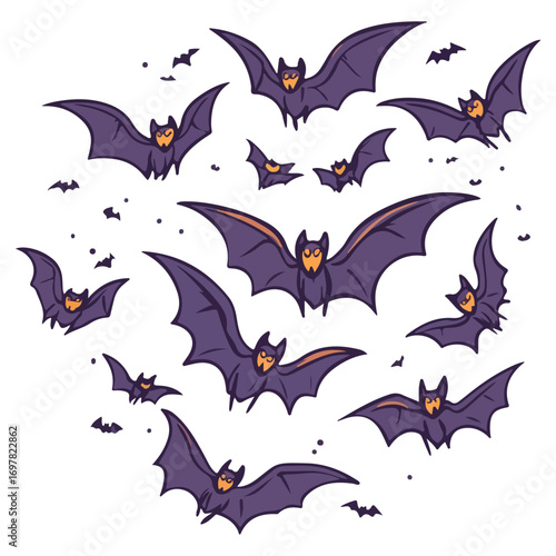 bat, animal, halloween, festival, decoration, vector, transparent background, horror, night, wings, wing, scary, dracula, vampire, dark, bats, a group of bats, icon, october, celebration, autumn